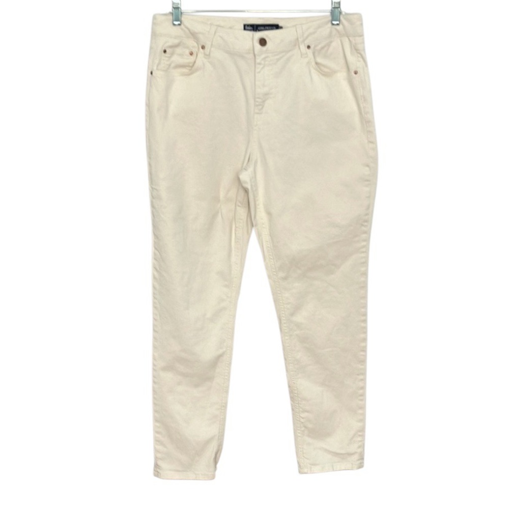 Boden Women's Girlfriend Straight Leg Cream Jeans size US 12